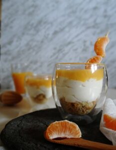 Cheesecake de mandarina en vaso