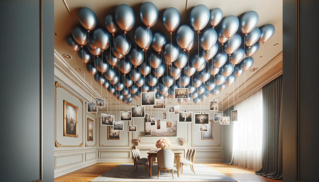 decoracion sencilla con globos y fotos