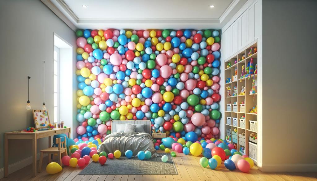 pared decorada con globos