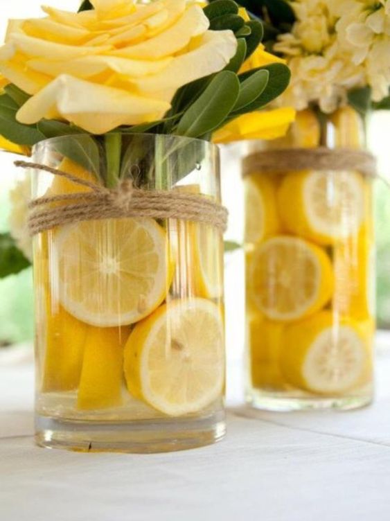 centro de mesa de limones